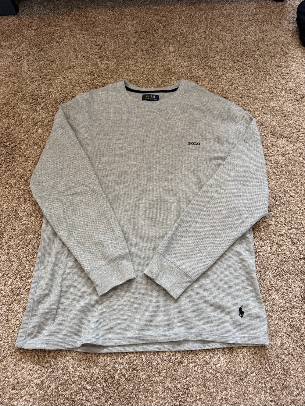 Polo by Ralph Lauren, gray polo, thermal size XL perfect condition spell out